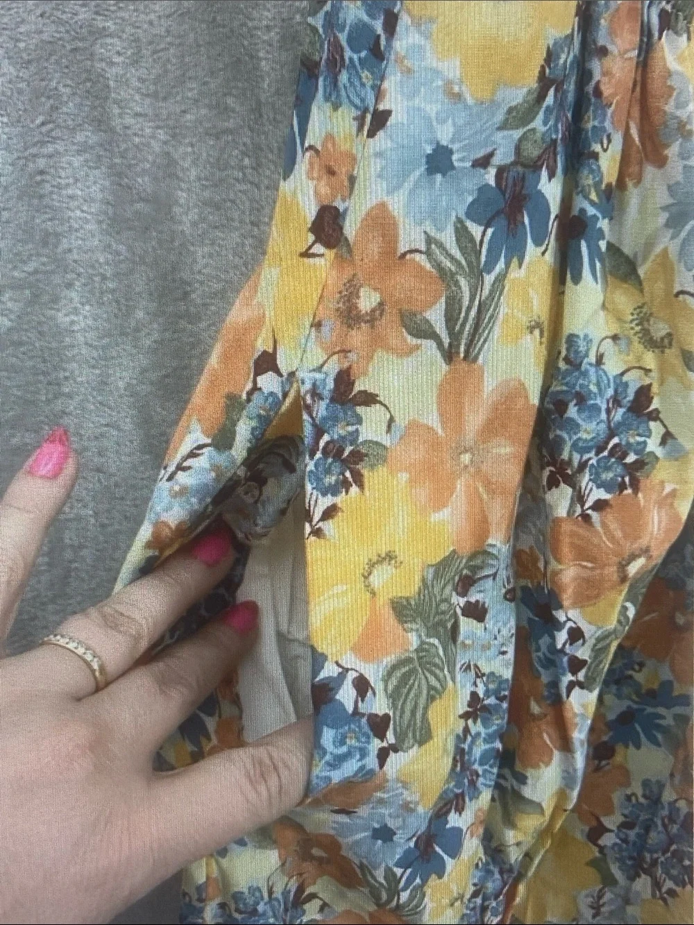 Abercrombie & Fitch Yellow, Blue & Orange Floral Maxi Dress